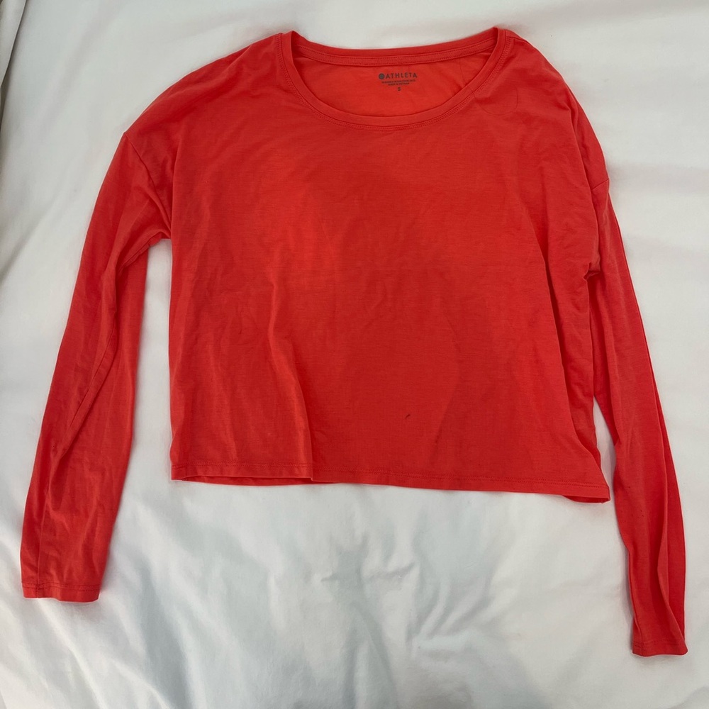 Bright coral Athleta long sleeve